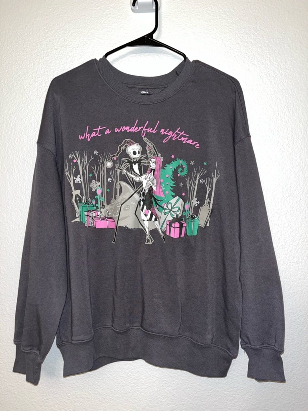 Disney Gray 'What a Wonderful Nightmare' Jack and Sally Graphic Sweatshirt